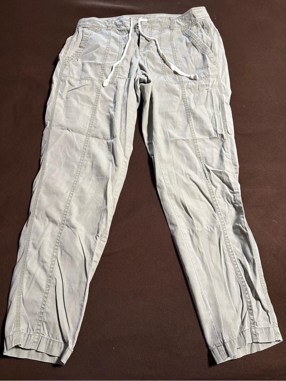 Lou & Grey Light Gray Casual Pants with Elastic Waist